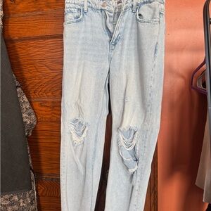 Paige Denim Light Wash Distressed Women's Jeans - Classic Fit